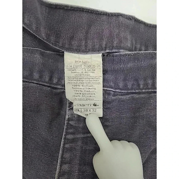 Vintage Carhartt Carpenter Jeans Men's Size 38x32 Grey Dungaree Fit - Picture 7 of 10